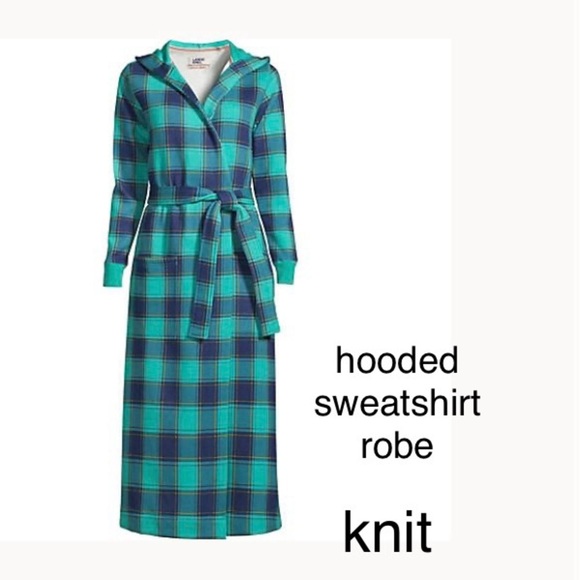 LANDSEND Women's Petite Serious Sweats Hooded Robe - Picture 1 of 1